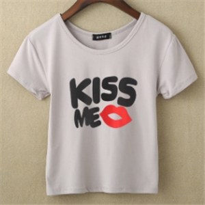 [TS-019] สีเทา / พิมพิ์อักษร kiss me