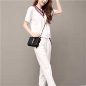 [ST-0026] เสื้อ+กางเกง  สีขาว   F +