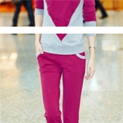 [STP-0022] ชุดลำลอง เสื้อ+กางเกง สีม่วง       2XL 